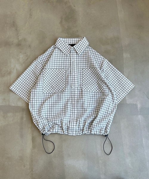 UNDERSTATEMENTs(アンダーステイトメント)の「【ユニセックス】シアサッカーチェックシャツ(シャツ/ブラウス・メンズ・ブラック/ホワイト/ネイビー・LARGE/MEDIUM)」の14枚目の写真
