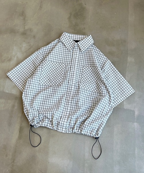 UNDERSTATEMENTs(アンダーステイトメント)の「【ユニセックス】シアサッカーチェックシャツ(シャツ/ブラウス・メンズ・ブラック/ホワイト/ネイビー・LARGE/MEDIUM)」の15枚目の写真