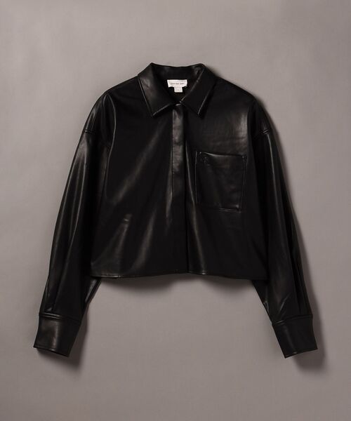 セール】フェイクレザー クロップドシャツ（シャツ/ブラウス）｜Calvin