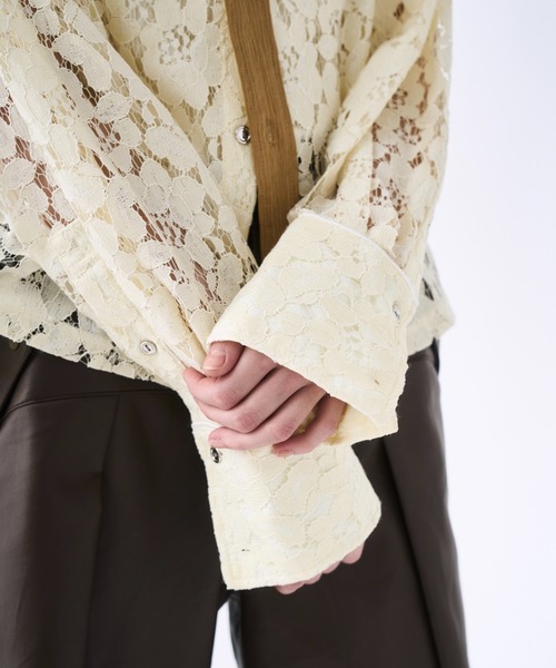 Western lace short shirt / ウエスタンシャツレースシャツ