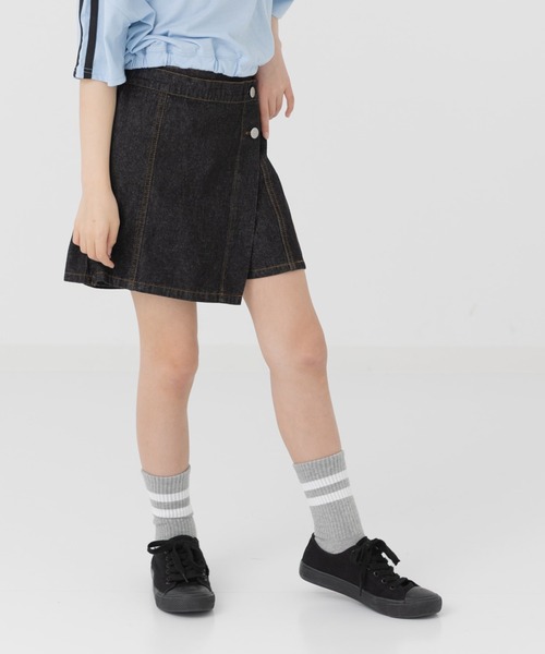 chil2（チルツー）の「デニムスカートパンツ（デニムスカート・キッズ・グレー/ブルー/ブラック/サックスブルー・120cm/130cm/140cm）」の9枚目の写真