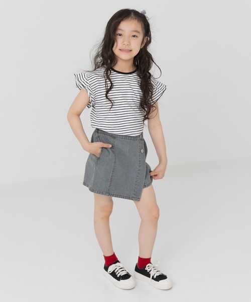 chil2（チルツー）の「デニムスカートパンツ（デニムスカート・キッズ・グレー/ブルー/ブラック/サックスブルー・120cm/130cm/140cm）」の15枚目の写真