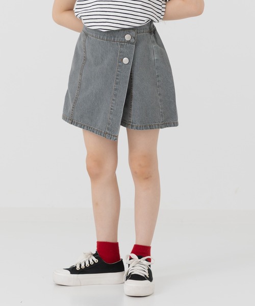 chil2（チルツー）の「デニムスカートパンツ（デニムスカート・キッズ・グレー/ブルー/ブラック/サックスブルー・120cm/130cm/140cm）」の17枚目の写真