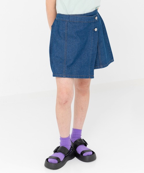 chil2（チルツー）の「デニムスカートパンツ（デニムスカート・キッズ・グレー/ブルー/ブラック/サックスブルー・120cm/130cm/140cm）」の13枚目の写真