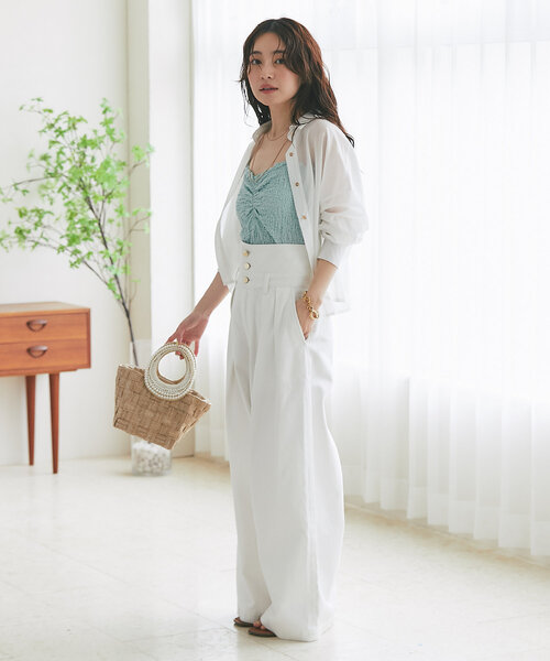 La boutique BonBon（ラブティックボンボン）の「【主役級キャミ】カップ付きシャーリングキャミ（キャミソール・レディース・ブラック/レッド/オフホワイト/サックスブルー・FREE/PS）」の22枚目の写真