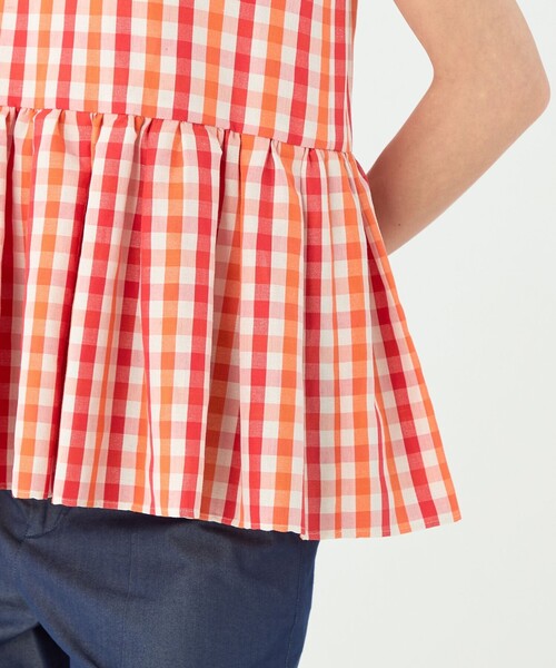 TOMORROWLAND collection（トゥモローランドコレクション）の「ピコロールギンガムチェック ペプラムブラウス（シャツ/ブラウス・レディース・レッド系その他/ネイビー・36）」の10枚目の写真