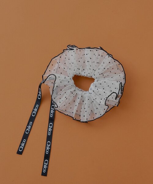 Chico（チコ）の「リボンチュールシュシュ（シュシュ・レディース・ホワイト/ピンク/ブラック/ホワイト系その他2・FREE）」の3枚目の写真