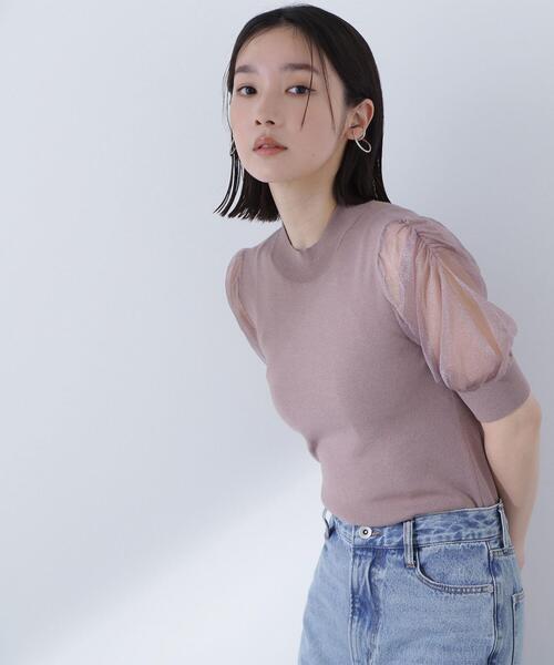 NATURAL BEAUTY BASIC(ナチュラルビューティーベーシック)の「◇シアースリットスリーブニット(ニット/セーター・レディース・ブラック/グレー/ブラウン/ライトグリーン・FREE)」の3枚目の写真