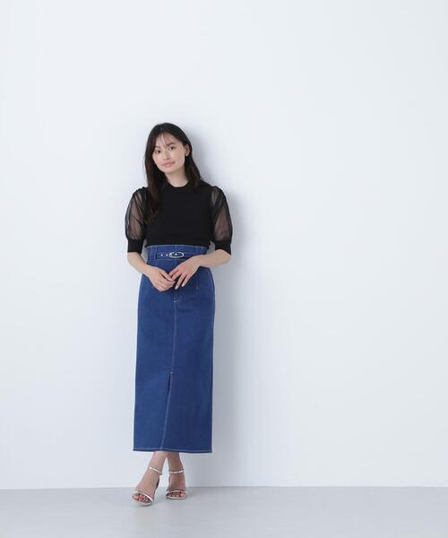 NATURAL BEAUTY BASIC(ナチュラルビューティーベーシック)の「◇シアースリットスリーブニット(ニット/セーター・レディース・ブラック/グレー/ブラウン/ライトグリーン・FREE)」の7枚目の写真