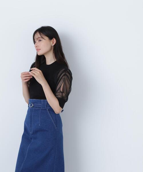 NATURAL BEAUTY BASIC(ナチュラルビューティーベーシック)の「◇シアースリットスリーブニット(ニット/セーター・レディース・ブラック/グレー/ブラウン/ライトグリーン・FREE)」の10枚目の写真