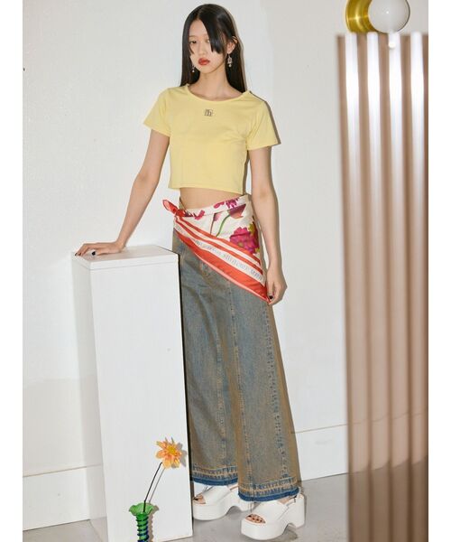 MURUA（ムルーア）の「【MURUA×STAYFLOWER】フラワーデザインスカーフ（バンダナ/スカーフ・レディース・オレンジ・FREE）」の5枚目の写真