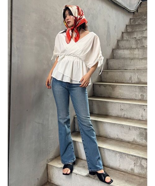 MURUA（ムルーア）の「【MURUA×STAYFLOWER】フラワーデザインスカーフ（バンダナ/スカーフ・レディース・オレンジ・FREE）」の6枚目の写真