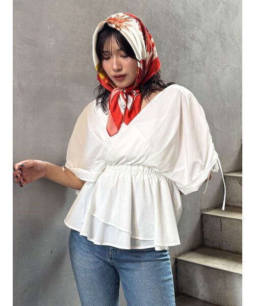 MURUA（ムルーア）の「【MURUA×STAYFLOWER】フラワーデザインスカーフ（バンダナ/スカーフ・レディース・オレンジ・FREE）」の7枚目の写真