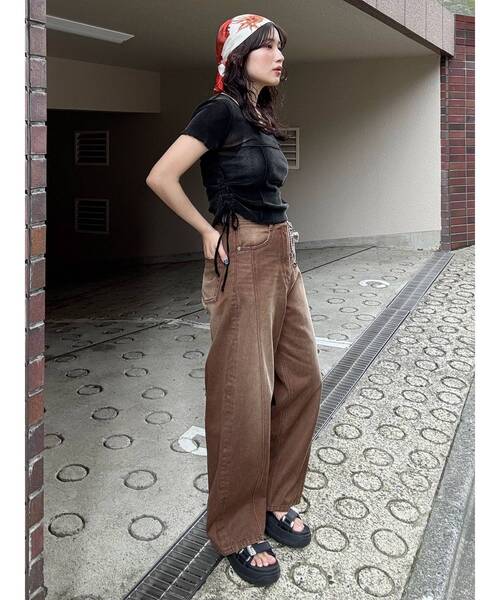 MURUA（ムルーア）の「【MURUA×STAYFLOWER】フラワーデザインスカーフ（バンダナ/スカーフ・レディース・オレンジ・FREE）」の8枚目の写真