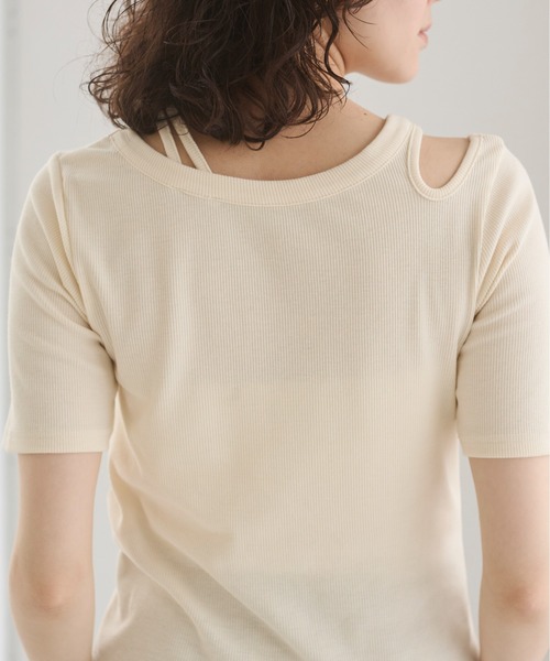 【 】Jeans アシンメトリー カットアウト ワンピース アルシーヴ archives 配色ステッチサイドカットアウトワンピース
