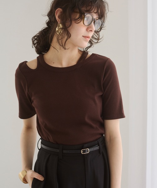 ACNE - アシンメトリーシフォントップス♡美品 アシンメトリー カットアウト トップス（Tシャツ/カットソー