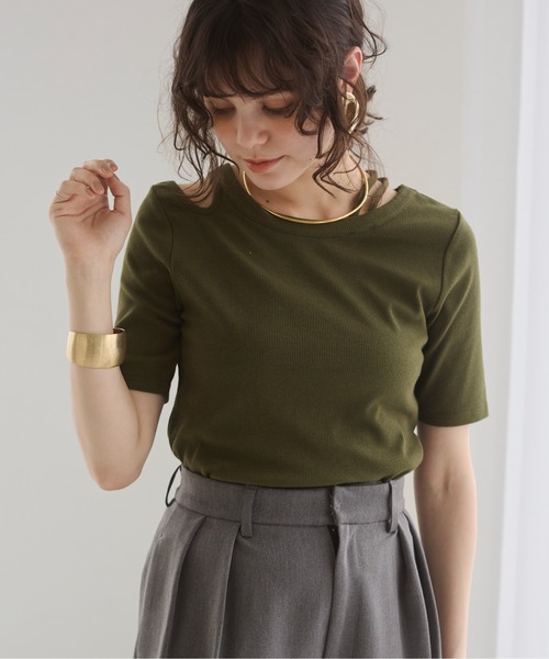 【 】Jeans アシンメトリー カットアウト ワンピース アルシーヴ archives 配色ステッチサイドカットアウトワンピース