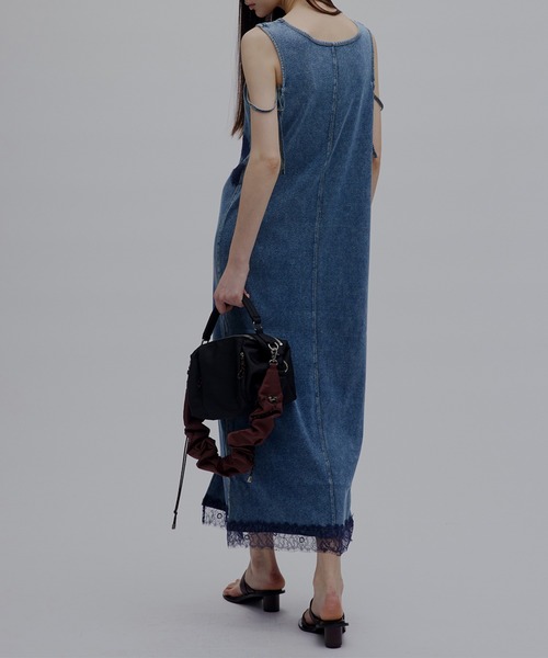 Ameri（アメリ）の「MEDI 2WAY DENIM LIKE LACE DOCKING DRESS（ワンピース・レディース・ブルー/ブラック/ベージュ・SMALL/MEDIUM）」の20枚目の写真