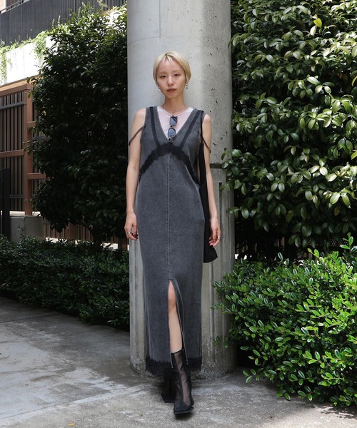 Ameri（アメリ）の「MEDI 2WAY DENIM LIKE LACE DOCKING DRESS（ワンピース・レディース・ブルー/ブラック/ベージュ・SMALL/MEDIUM）」の21枚目の写真