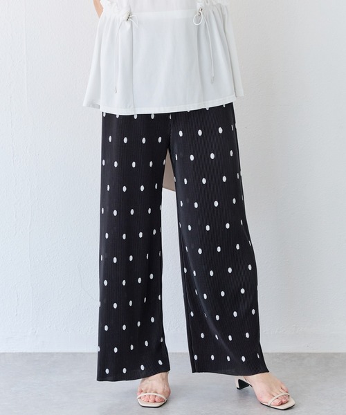 プリ・ムール Pa-Nu／クレッシェントウエストゴム 総刺繍パンツ 総柄 総柄プリーツパンツ（その他パンツ）｜INCEDE（インシード）の