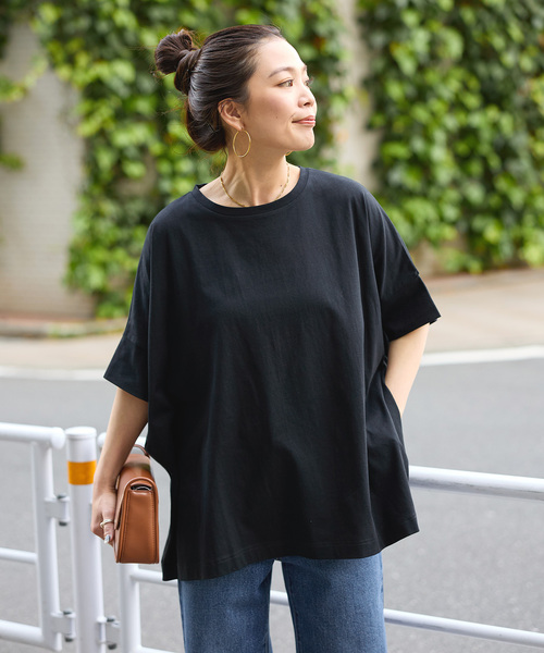 B.C STOCK(ベーセーストック)の「ウォッシャブル / 汗染み防止ワイドTEE(Tシャツ/カットソー・レディース・チャコールグレー/ライトグレー/ホワイト/ブラック・FREE)」の9枚目の写真