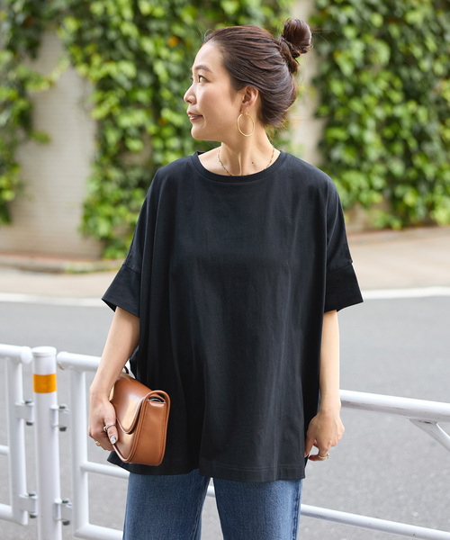 B.C STOCK(ベーセーストック)の「ウォッシャブル / 汗染み防止ワイドTEE(Tシャツ/カットソー・レディース・チャコールグレー/ライトグレー/ホワイト/ブラック・FREE)」の10枚目の写真