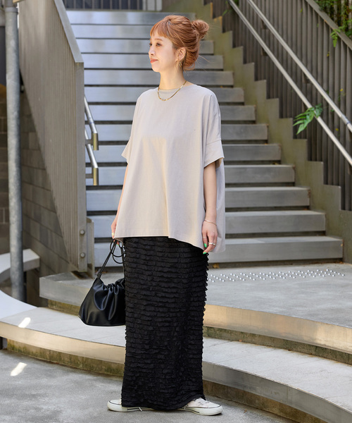 B.C STOCK(ベーセーストック)の「ウォッシャブル / 汗染み防止ワイドTEE(Tシャツ/カットソー・レディース・チャコールグレー/ライトグレー/ホワイト/ブラック・FREE)」の22枚目の写真