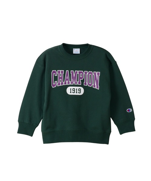Champion（チャンピオン）の「【Champion/チャンピオン】キッズ クルーネックスウェットシャツ（スウェット・キッズ・ダークグリーン系/グレー/オートミール/ネイビー・160/110/100/150/120/130/140）」の4枚目の写真