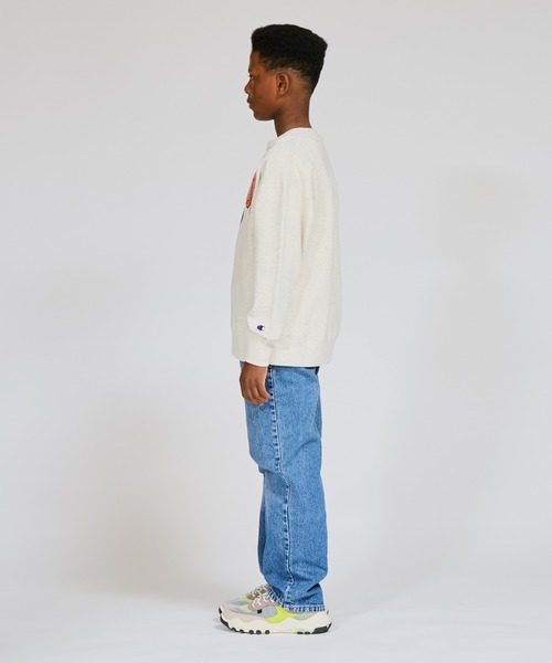 Champion（チャンピオン）の「【Champion/チャンピオン】キッズ クルーネックスウェットシャツ（スウェット・キッズ・ダークグリーン系/グレー/オートミール/ネイビー・160/110/100/150/120/130/140）」の6枚目の写真