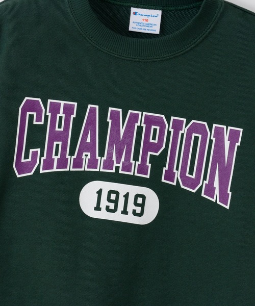 Champion（チャンピオン）の「【Champion/チャンピオン】キッズ クルーネックスウェットシャツ（スウェット・キッズ・ダークグリーン系/グレー/オートミール/ネイビー・160/110/100/150/120/130/140）」の20枚目の写真