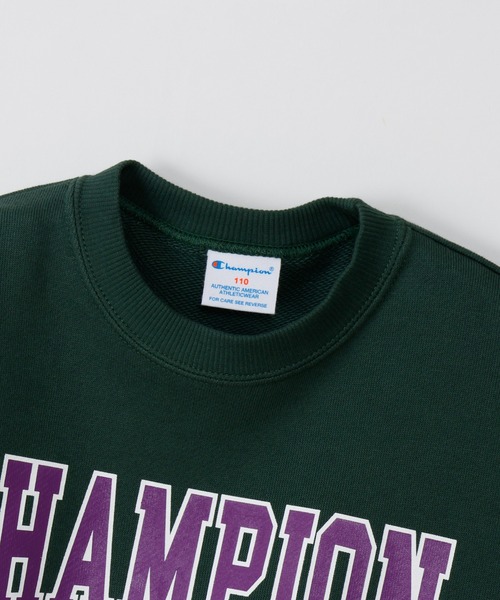 Champion（チャンピオン）の「【Champion/チャンピオン】キッズ クルーネックスウェットシャツ（スウェット・キッズ・ダークグリーン系/グレー/オートミール/ネイビー・160/110/100/150/120/130/140）」の22枚目の写真