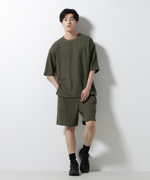 NANO universe（ナノユニバース）の「ジャガードニットソーTシャツ 半袖(セットアップ可)（Tシャツ/カットソー・メンズ・ブラック/カーキ/グレー系その他4/ネイビー・L/M/S）」の15枚目の写真