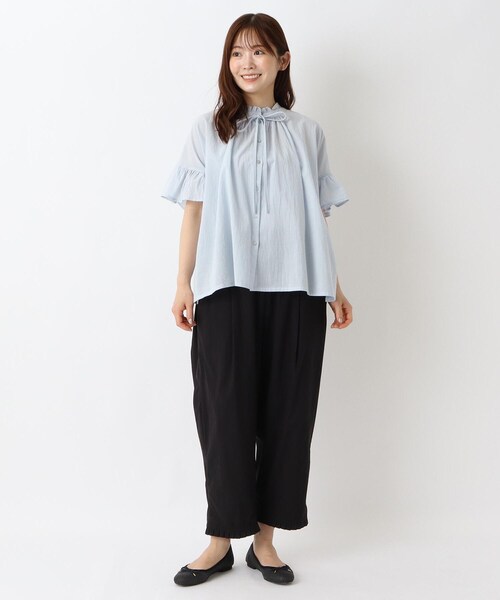 【極美品】  プリーツ パンツ リンネル7月号掲載】ワッシャー 裾プリーツパンツ（その他パンツ