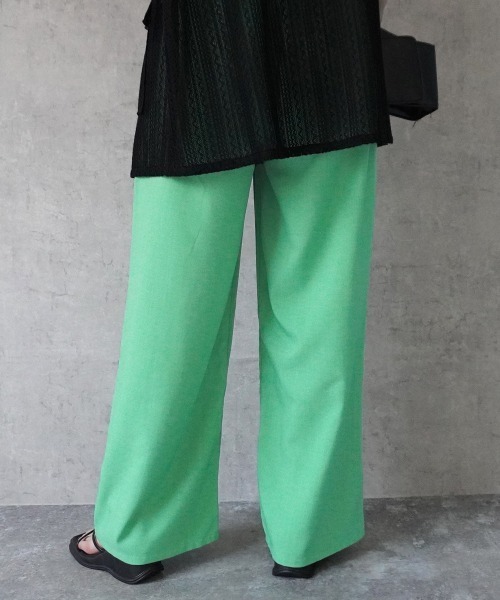 SELECT LEVERY(セレクトリベリー)の「ドライタッチ接触冷感カラーワイドパンツ(スラックス・レディース・グレー/ライトベージュ/ブラック/グリーン/ライム・MEDIUM/LARGE/X-LARGE/SMALL)」の16枚目の写真