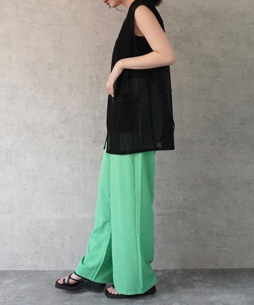 SELECT LEVERY(セレクトリベリー)の「ドライタッチ接触冷感カラーワイドパンツ(スラックス・レディース・グレー/ライトベージュ/ブラック/グリーン/ライム・MEDIUM/LARGE/X-LARGE/SMALL)」の21枚目の写真
