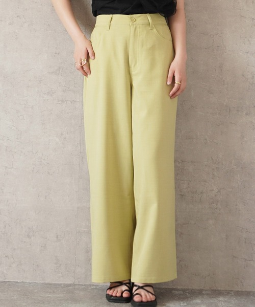 SELECT LEVERY(セレクトリベリー)の「ドライタッチ接触冷感カラーワイドパンツ(スラックス・レディース・グレー/ライトベージュ/ブラック/グリーン/ライム・MEDIUM/LARGE/X-LARGE/SMALL)」の6枚目の写真