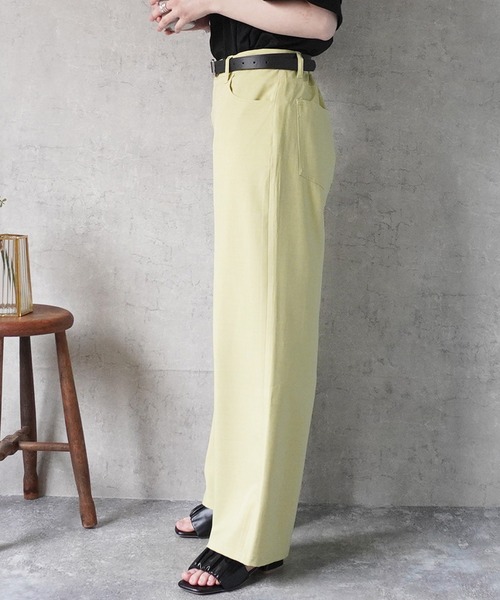 SELECT LEVERY(セレクトリベリー)の「ドライタッチ接触冷感カラーワイドパンツ(スラックス・レディース・グレー/ライトベージュ/ブラック/グリーン/ライム・MEDIUM/LARGE/X-LARGE/SMALL)」の9枚目の写真