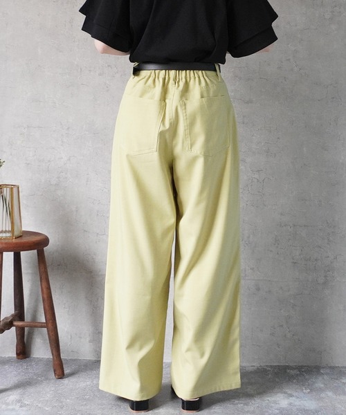 SELECT LEVERY(セレクトリベリー)の「ドライタッチ接触冷感カラーワイドパンツ(スラックス・レディース・グレー/ライトベージュ/ブラック/グリーン/ライム・MEDIUM/LARGE/X-LARGE/SMALL)」の11枚目の写真
