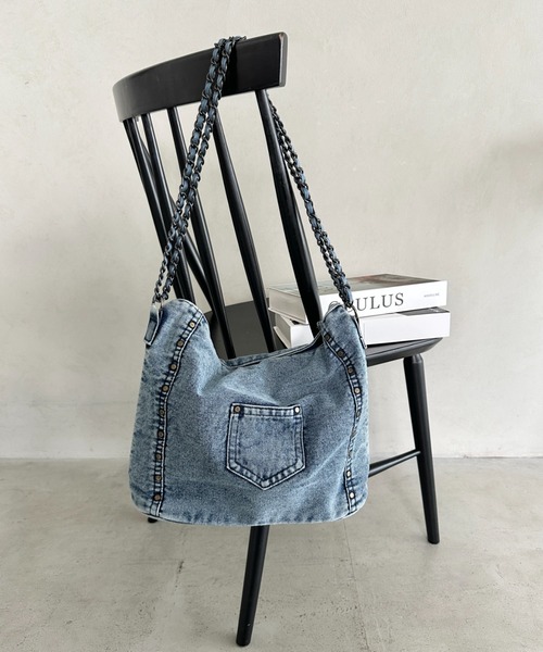 美品　COACH トートバッグ ワンショルダー デニム ホースロゴ A4収納 美品 COACH トートバッグ ワンショルダー デニム ホースロゴ A4