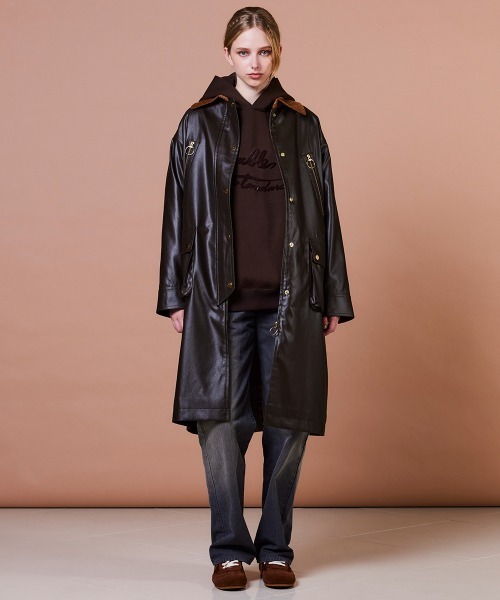 DOUBLE STANDARD CLOTHING（ダブルスタンダードクロージング）の「ワックスヴィンテージジョーゼット コート（ダウンジャケット/コート・レディース・カーキ・38/36）」の4枚目の写真