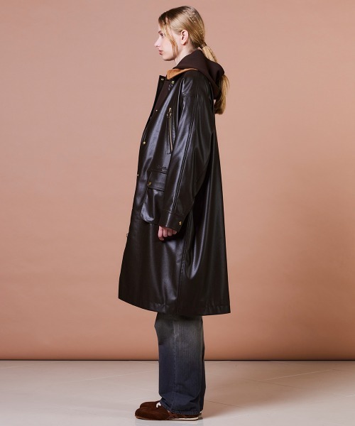 DOUBLE STANDARD CLOTHING（ダブルスタンダードクロージング）の「ワックスヴィンテージジョーゼット コート（ダウンジャケット/コート・レディース・カーキ・38/36）」の5枚目の写真