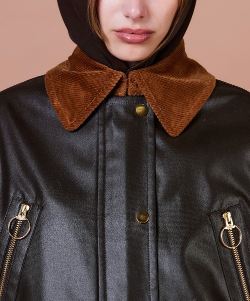 DOUBLE STANDARD CLOTHING（ダブルスタンダードクロージング）の「ワックスヴィンテージジョーゼット コート（ダウンジャケット/コート・レディース・カーキ・38/36）」の7枚目の写真