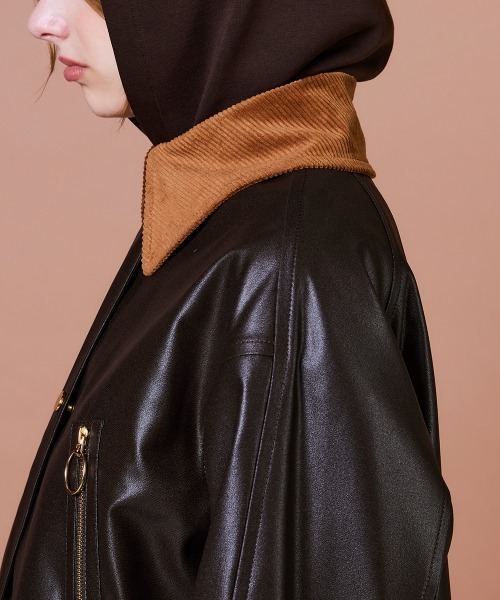 DOUBLE STANDARD CLOTHING（ダブルスタンダードクロージング）の「ワックスヴィンテージジョーゼット コート（ダウンジャケット/コート・レディース・カーキ・38/36）」の8枚目の写真