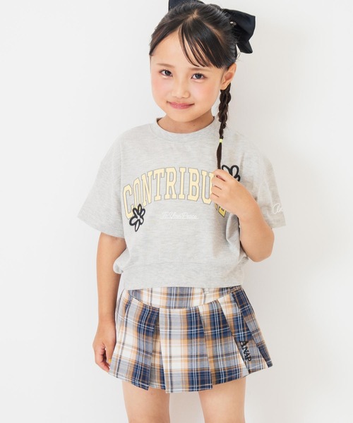 ANAP kids(アナップキッズ)の「カレッジ フラワー スプレー クロップド Tシャツ 【ジュニアお揃い】(Tシャツ/カットソー・キッズ・ライトイエロー/ライトグレー/ブラック・110cm/120cm/130cm)」の8枚目の写真