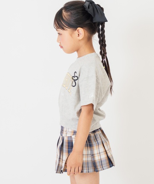 ANAP kids(アナップキッズ)の「カレッジ フラワー スプレー クロップド Tシャツ 【ジュニアお揃い】(Tシャツ/カットソー・キッズ・ライトイエロー/ライトグレー/ブラック・110cm/120cm/130cm)」の9枚目の写真