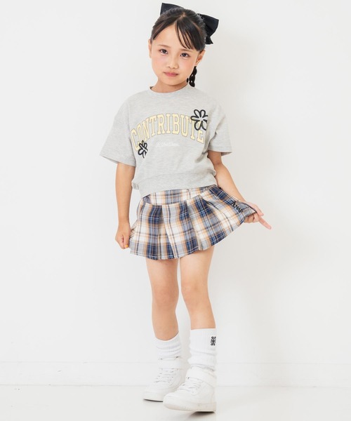 ANAP kids(アナップキッズ)の「カレッジ フラワー スプレー クロップド Tシャツ 【ジュニアお揃い】(Tシャツ/カットソー・キッズ・ライトイエロー/ライトグレー/ブラック・110cm/120cm/130cm)」の11枚目の写真
