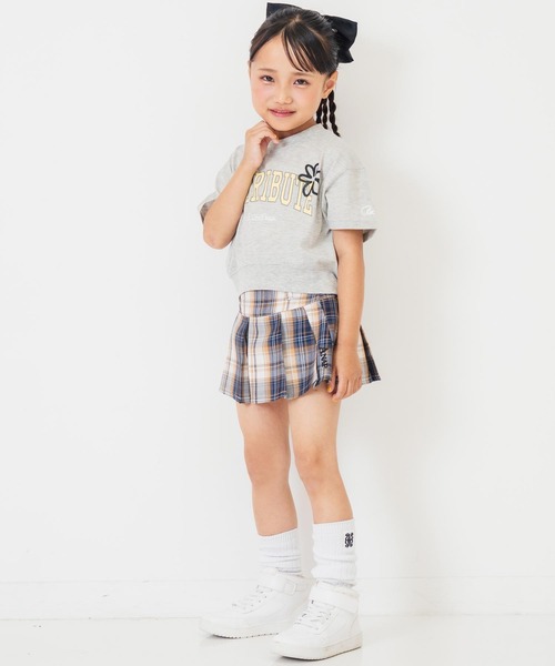 ANAP kids(アナップキッズ)の「カレッジ フラワー スプレー クロップド Tシャツ 【ジュニアお揃い】(Tシャツ/カットソー・キッズ・ライトイエロー/ライトグレー/ブラック・110cm/120cm/130cm)」の12枚目の写真