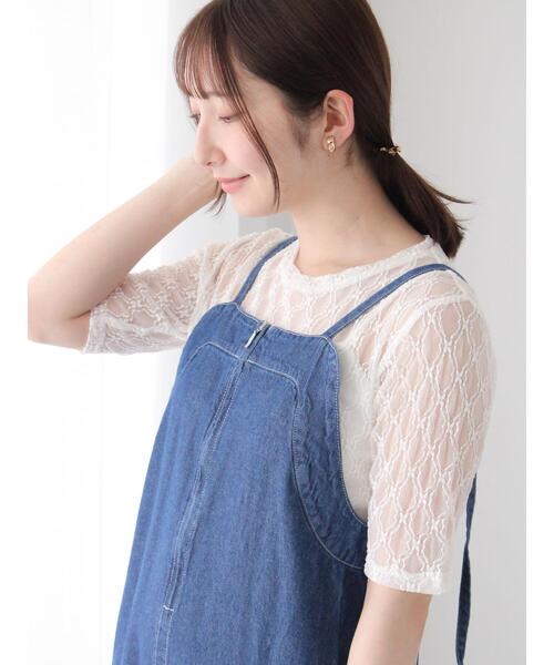 Te chichi TERRASSE（テチチテラス）の「半袖レーストップス（その他トップス・レディース・オフホワイト/ブラック・F）」の5枚目の写真