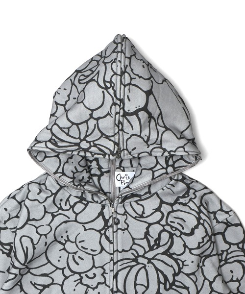 Chris Pyrate(クリスパイレート )の「CHRIS PYRATE FLORAL All ZIP HOODIE(パーカー・メンズ・グレー系その他・XS/S/M/L)」の4枚目の写真