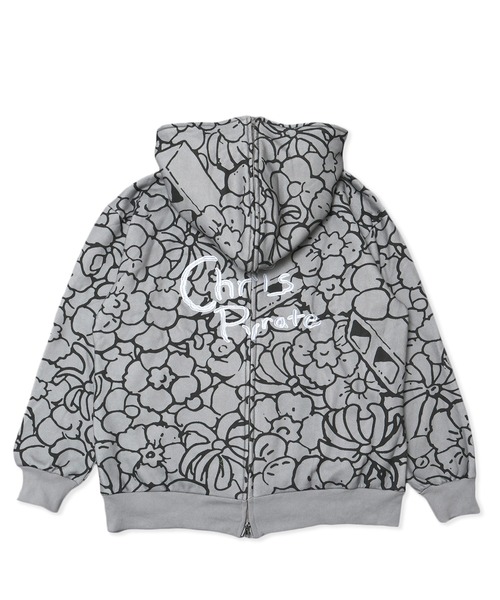 Chris Pyrate(クリスパイレート )の「CHRIS PYRATE FLORAL All ZIP HOODIE(パーカー・メンズ・グレー系その他・XS/S/M/L)」の3枚目の写真